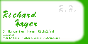 richard hayer business card
